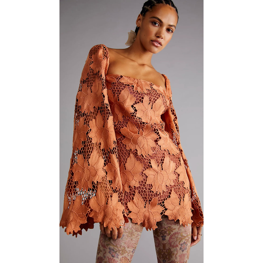 Free People's Rumer Tropez Mini Dress, rust color,  XS